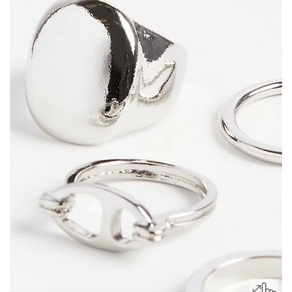🆕️💍TORRID SET OF 5 SILVER-TONE RINGS SIZE 11💍 - Picture 5 of 5